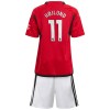 Conjunto (Camiseta+Pantalón Corto) Manchester United Hojlund 11 Primera Equipación 23-24 - Niño